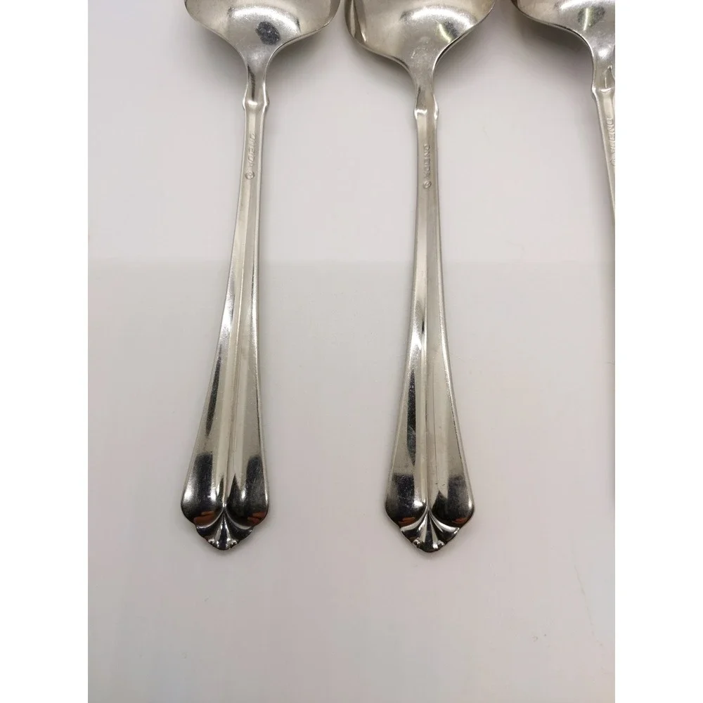Oneida Juilliard Tablespoons Set of 5 Silver Stainless Steel Flatware 7.25 Cubed